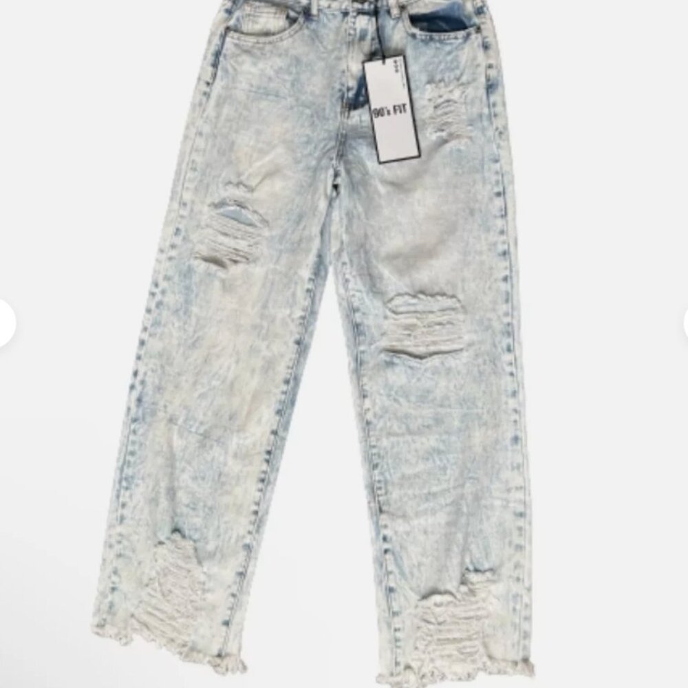 Almost Famous I Size 3 Distressed 90s Fit Mom Jeans Acid Wash New